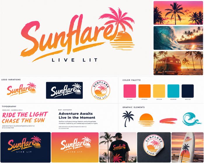 Sunflare lifestyle brand style sheet — made with White Line