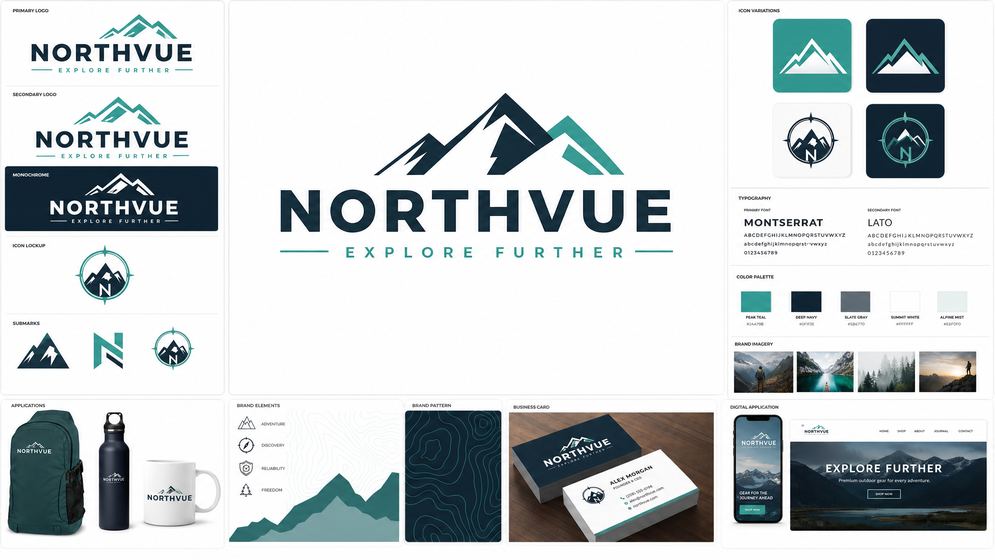 Northvue outdoor gear brand style sheet — made with White Line