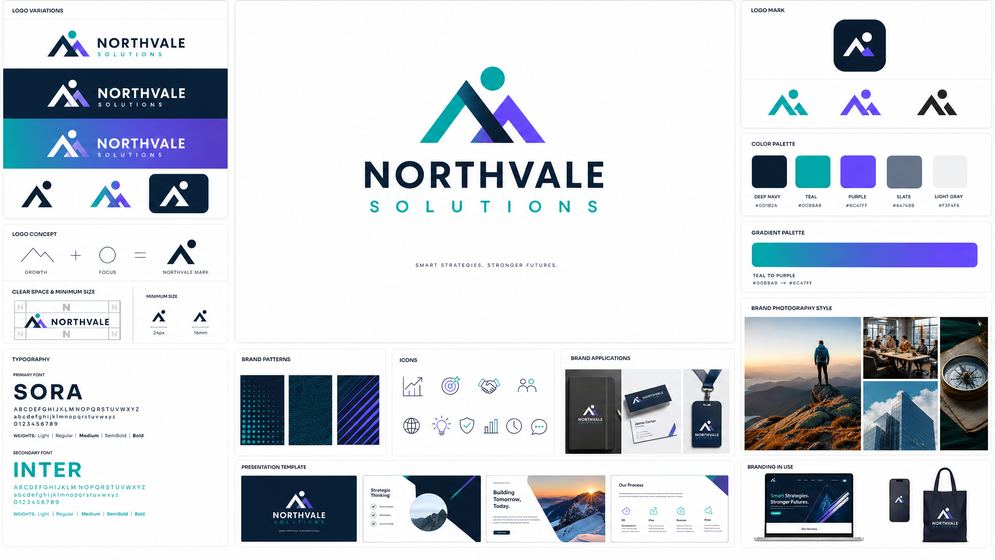 Northvale Solutions brand style sheet — made with White Line